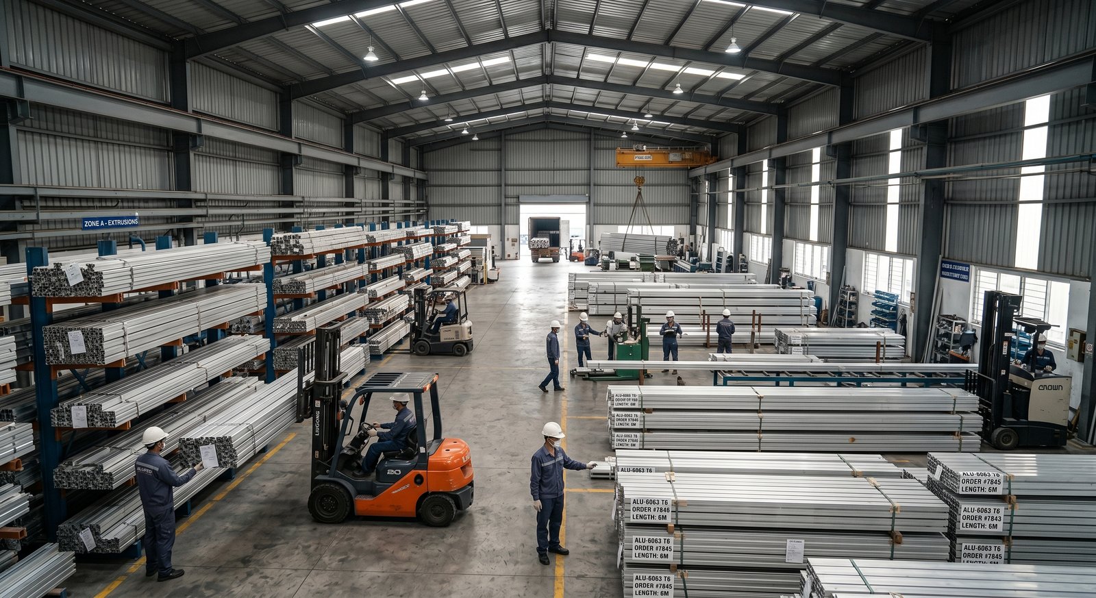 Aluminium beam warehouse
